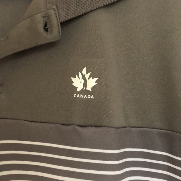 Grey and white 100% polyester polo shirt - Picture 2 of 4